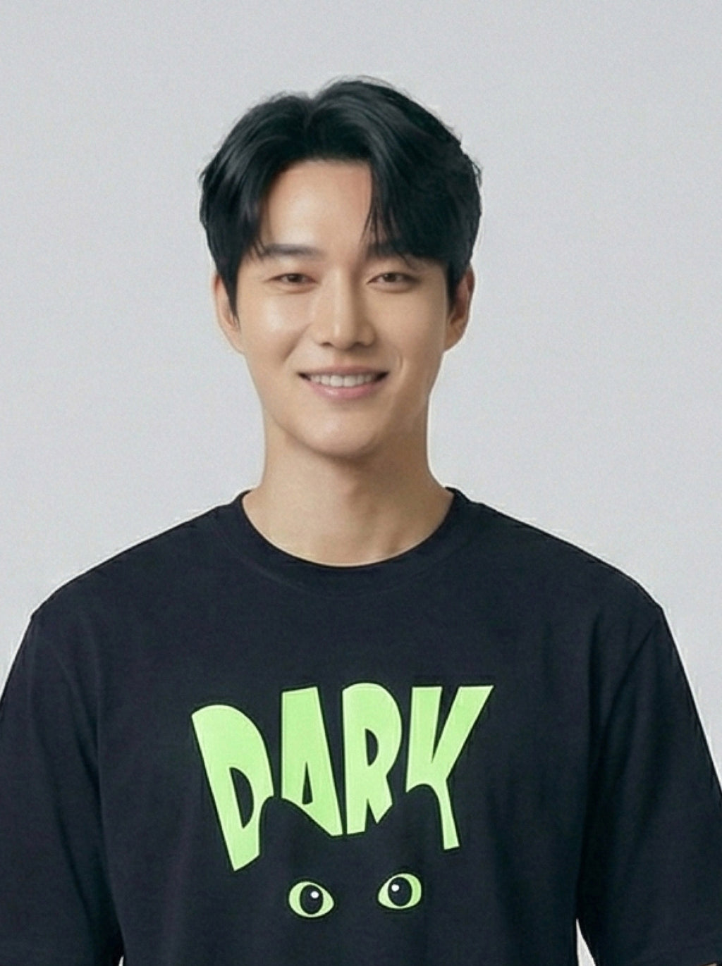 Dark Neon Graphic, Black T-Shirt | Down Shoulder 220 GSM Cotton Blend