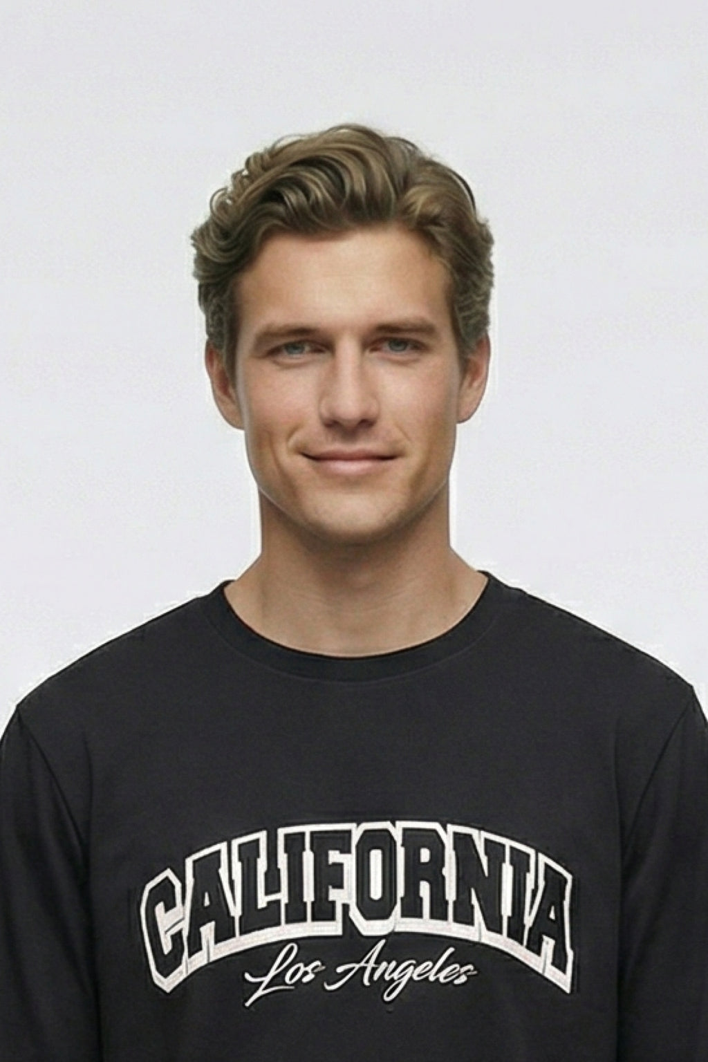 California Design, Black T-Shirt | Down Shoulder 220 GSM Cotton Blend