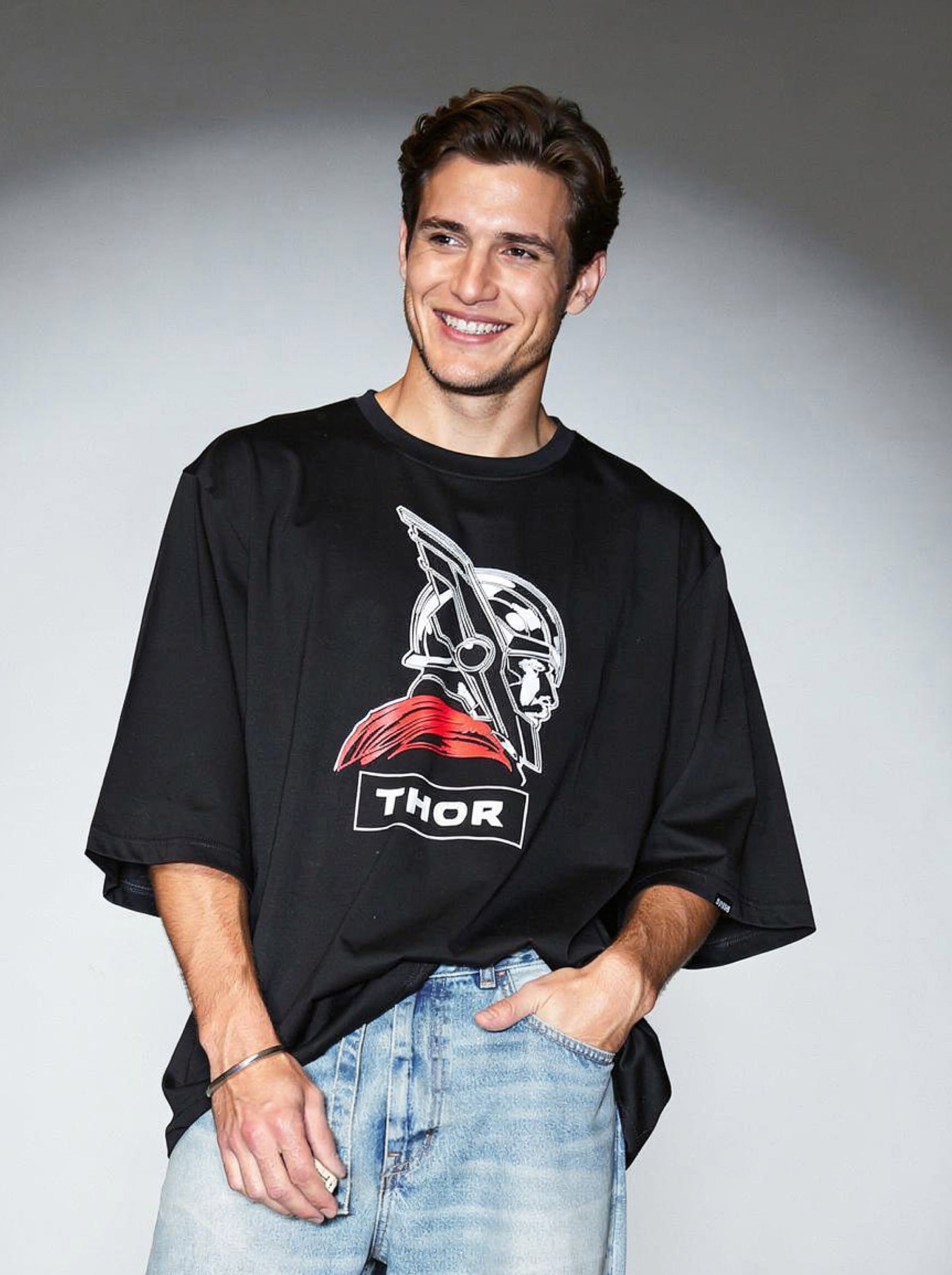 Thor, Black T-Shirt | Down Shoulder 220 GSM Cotton Blend